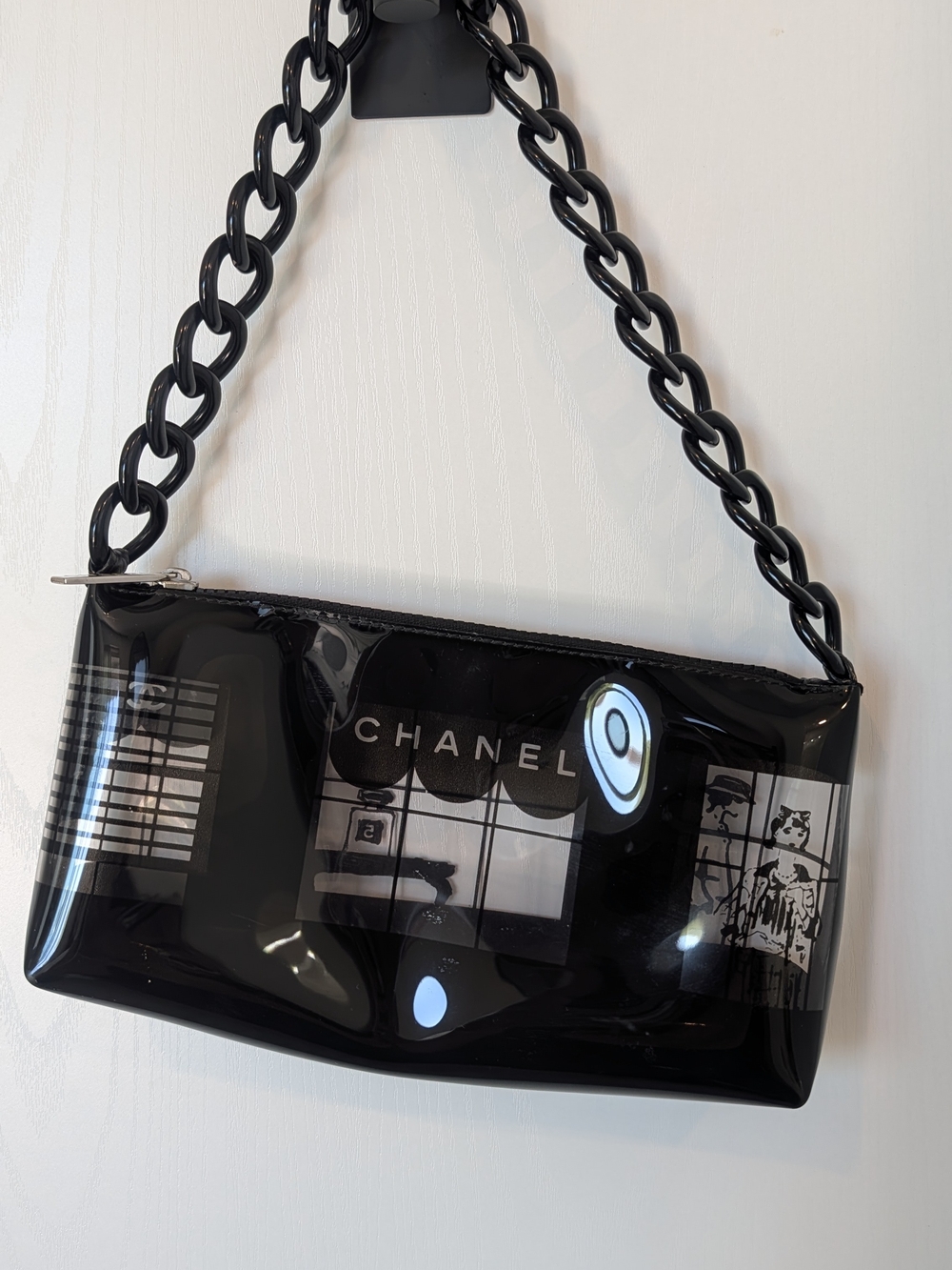 CHANEL Vintage Coco Window Pochette In Vinyl